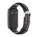 For Huawei Band 8 Mijobs Cowhide Leather Watch Band(Black)