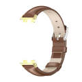 For Huawei Band 8 Mijobs Cowhide Leather Watch Band(Brown Gold)