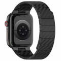 For Apple Watch Series 8 45mm Carbon Fiber Magnetic Loop Watch Band(Black)