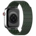 For Apple Watch Series 7 41mm Carbon Fiber Magnetic Loop Watch Band(Official Green)