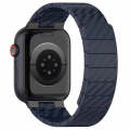 For Apple Watch Series 7 41mm Carbon Fiber Magnetic Loop Watch Band(Midnight Blue)