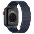 For Apple Watch 42mm Carbon Fiber Magnetic Loop Watch Band(Midnight Blue)