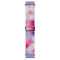 For Coros Pace 2 / Coros Apex 42mm 20mm Painted Colorful Nylon Woven Buckle Watch Band(Purple Blue)