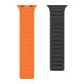 For Apple Watch 8 41mm Magnetic Loop Silicone Watch Band(Black Orange)