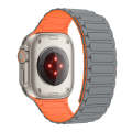 For Apple Watch SE 40mm Magnetic Loop Silicone Watch Band(Grey Orange)