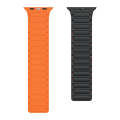 For Apple Watch 6 44mm Magnetic Loop Silicone Watch Band(Black Orange)