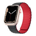 For Apple Watch 38mm Magnetic Loop Silicone Watch Band(Black Red)