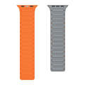 For Apple Watch SE 2023 40mm Magnetic Loop Silicone Watch Band(Grey Orange)