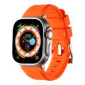 For Apple Watch Ultra 49mm Double Ring Silicone Watch Band(Orange)