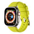 For Apple Watch SE 2022 44mm Double Ring Silicone Watch Band(Fluorescent Green)