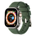 For Apple Watch 38mm Double Ring Silicone Watch Band(Army Green)