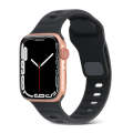 For Apple Watch Ultra 49mm Square Buckle Stripes Silicone Watch Band(Black)