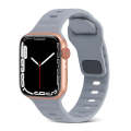 For Apple Watch Ultra 49mm Square Buckle Stripes Silicone Watch Band(Light Grey)