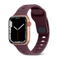 For Apple Watch 8 41mm Square Buckle Stripes Silicone Watch Band(Wine Red)