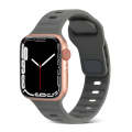 For Apple Watch 8 41mm Square Buckle Stripes Silicone Watch Band(Dark Grey)