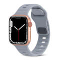 For Apple Watch 7 41mm Square Buckle Stripes Silicone Watch Band(Light Grey)