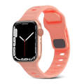 For Apple Watch SE 40mm Square Buckle Stripes Silicone Watch Band(Pink)