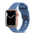 For Apple Watch 4 44mm Square Buckle Stripes Silicone Watch Band(Light Blue)