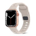 For Apple Watch 4 44mm Square Buckle Stripes Silicone Watch Band(Starlight)