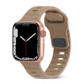 For Apple Watch 3 38mm Square Buckle Stripes Silicone Watch Band(Brown)
