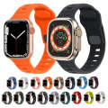 For Apple Watch SE 2022 40mm Square Buckle Stripes Silicone Watch Band(Orange)