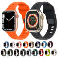 For Apple Watch 5 44mm Square Buckle Stripes Silicone Watch Band(Starlight)