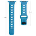 For Apple Watch SE 2023 44mm Square Buckle Stripes Silicone Watch Band(Light Blue)