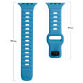For Apple Watch 9 45mm Square Buckle Stripes Silicone Watch Band(Light Blue)