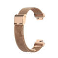 For Fitbit Inspire 3 Buckle Fine Mesh Stainless Ssteel Watch Band(Rose Gold)