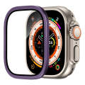 For Apple Watch Ultra 49mm Aluminum Alloy Frame Integrated Tempered Film(Purple)