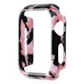 For Apple Watch Series 9 / 8 / 7 41mm Printed Resin PC Watch Case(Black Pink)