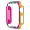 For Apple Watch Series 9 / 8 / 7 45mm Printed Resin PC Watch Case(Rainbow)