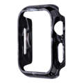 For Apple Watch Series 9 / 8 / 7 45mm Printed Resin PC Watch Case(Black Flower)