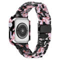 For Apple Watch Series 6/5/4/SE 40mm Printed Resin PC Watch Band Case Kit(Black Pink)