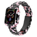 For Apple Watch Series 6/5/4/SE 44mm Printed Resin PC Watch Band Case Kit(Pink Green)