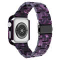 For Apple Watch Series 6/5/4/SE 44mm Printed Resin PC Watch Band Case Kit(Purple)