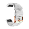 For Garmin Fenix 7S / 6S Pro / 5S Plus 20mm Rose Gold Buckle Quick Release Silicone Watch Band(Wh...