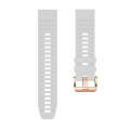 For Garmin Fenix 7S / 6S Pro / 5S Plus 20mm Rose Gold Buckle Quick Release Silicone Watch Band(Wh...