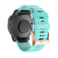 For Garmin Fenix 7S / 6S Pro / 5S Plus 20mm Rose Gold Buckle Quick Release Silicone Watch Band(Mi...