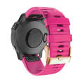 For Garmin Fenix 7S / 6S Pro / 5S Plus 20mm Rose Gold Buckle Quick Release Silicone Watch Band(Pink)