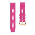 For Garmin Fenix 7S / 6S Pro / 5S Plus 20mm Rose Gold Buckle Quick Release Silicone Watch Band(Pink)