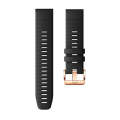 For Garmin Fenix 7S / 6S Pro / 5S Plus 20mm Rose Gold Buckle Quick Release Silicone Watch Band(Bl...