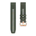 For Garmin Fenix 7S / 6S Pro / 5S Plus 20mm Rose Gold Buckle Quick Release Silicone Watch Band(Ar...