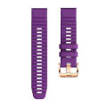 For Garmin Fenix 7S / 6S Pro / 5S Plus 20mm Rose Gold Buckle Quick Release Silicone Watch Band(Pu...