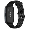 For Huawei Band 8 Solid Color Breathable Silicone Watch Band(Black)