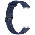 For Huawei Band 8 Solid Color Breathable Silicone Watch Band(Midnight Blue)