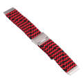 For Samsung Galaxy Watch 6 / 6 Classic Nylon Braided Metal Buckle Watch Band(W Red Black)