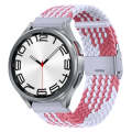 For Samsung Galaxy Watch 6 / 6 Classic Nylon Braided Metal Buckle Watch Band(Z Pink White)