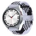 For Samsung Galaxy Watch 6 / 6 Classic Nylon Braided Metal Buckle Watch Band(Z Black White)