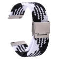 For Samsung Galaxy Watch 6 / 6 Classic Nylon Braided Metal Buckle Watch Band(Z Black White)